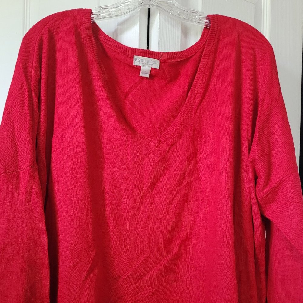 Red Lightweight Sweater Highlow